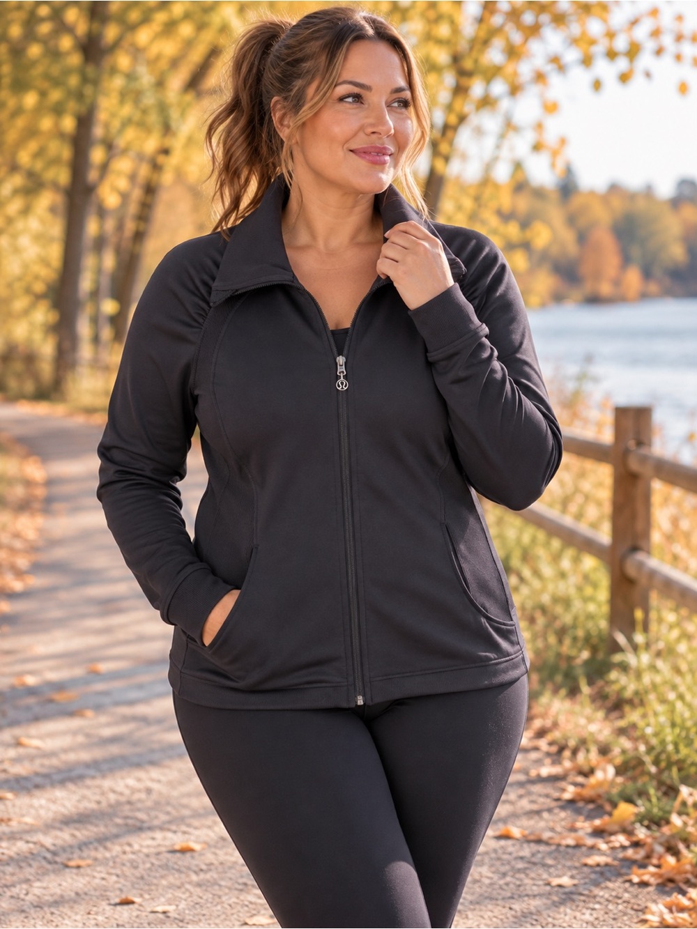 Lululemon Long Sleeve Full Zip Black Jacket